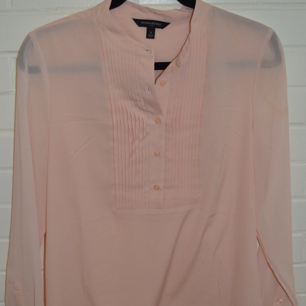 Sheer Light Pink Banana Republic Blouse